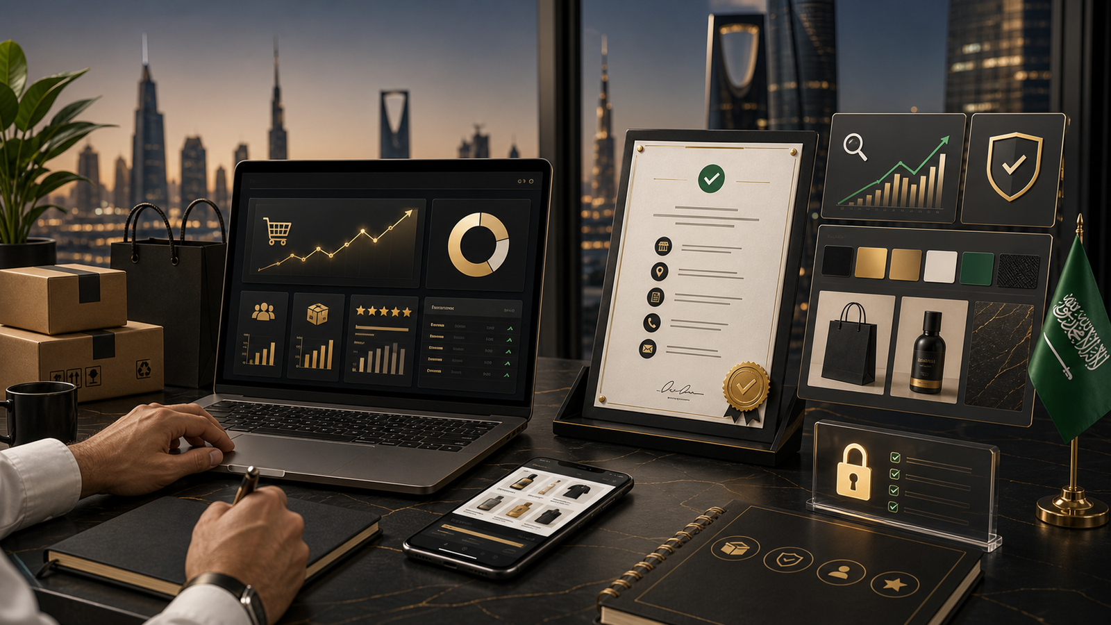 Saudi e-commerce authority with business transparency SEO and branding signals